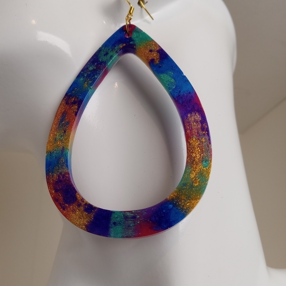 Colorful Teardrop Earrings - Picture 3 of 7